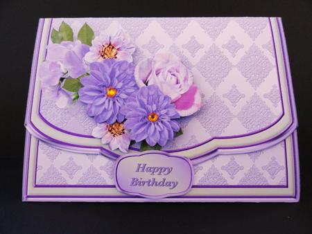 Lilac Posy Flapover Clutch Bag Card Mini Kit by Valerie Spowart