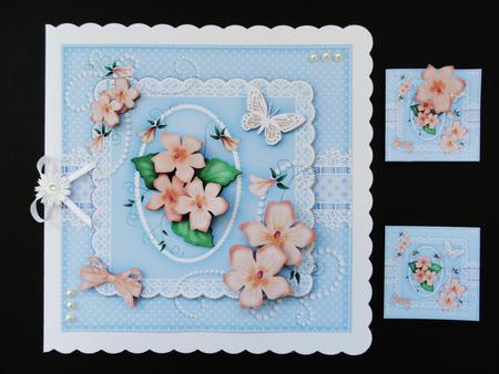 8x8 Pretty Violas & Lace a Touch of Elegance Mini Kit 3D Dec by Valerie Spowart