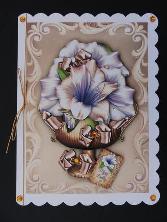 Cream Flowers in Decorative Vase by Valerie Spowart