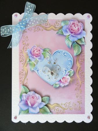 Pastel Rose Heart A5 by Valerie Spowart