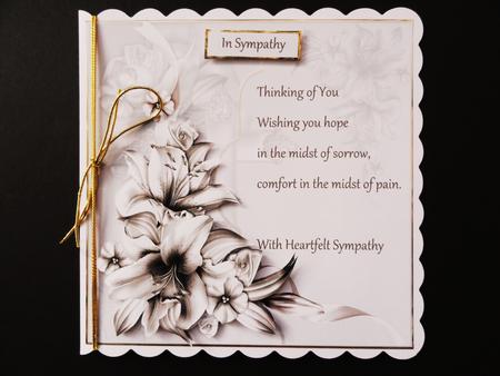 Pink Lily Sympathy Card with Decoupage by Valerie Spowart