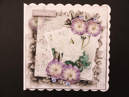 White Rose in Vintage Times Card by Valerie Spowart