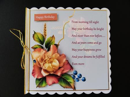Rustic Birthday Rose Card with Decoupage by Valerie Spowart