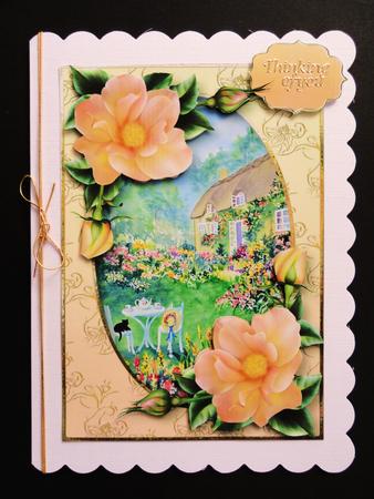 Pretty Peach Roses at the Flower Cottage by Valerie Spowart