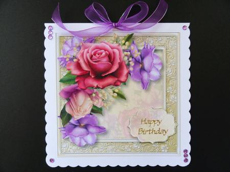 Antique Belle Roses 8x8 Quick Topper by Valerie Spowart