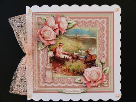 The Boating Lake & Roses Card Topper & Decoupage by Valerie Spowart