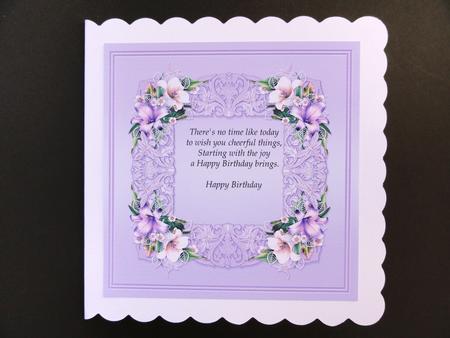 Lilac and White Lilies Matching 8in x 8in Insert Plate by Valerie Spowart