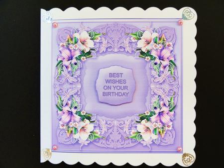 Lilac and White Lilies Quick Card Front by Valerie Spowart