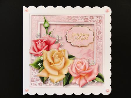 Beautiful Edwardian Roses 8x8 Quick Topper by Valerie Spowart