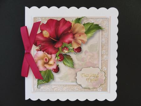 Vintage Hibiscus Flowers 8x8 Quick Topper by Valerie Spowart