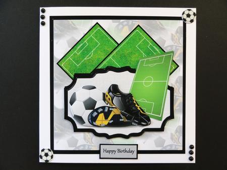 A Game of Football Card with Decoupage by Valerie Spowart