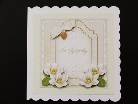 Cream Magnolia in Sympathy Fancy 7in Decoupage Topper by Valerie Spowart