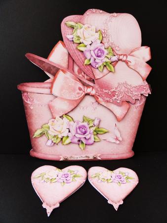 Soft Rose Vintage Hat with Basket by Valerie Spowart