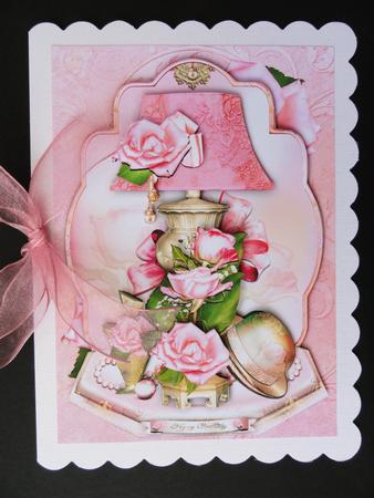 Beautiful Vintage Lamp, Hat, Perfume and Roses by Valerie Spowart