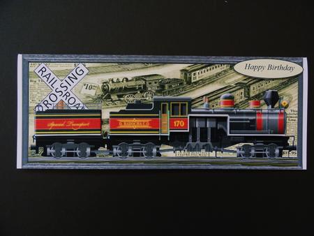 Train 4 x 10 Long Topper with Decoupage by Valerie Spowart