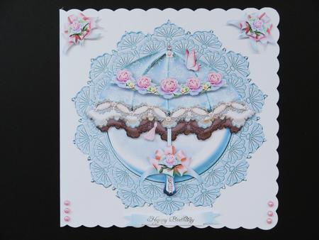 Soft Blue Vintage Umbrella by Valerie Spowart