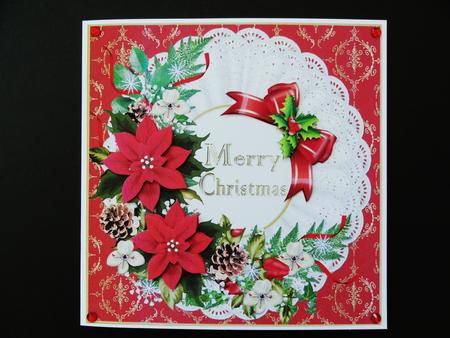 8x8 Merry Christmas Flowers by Valerie Spowart