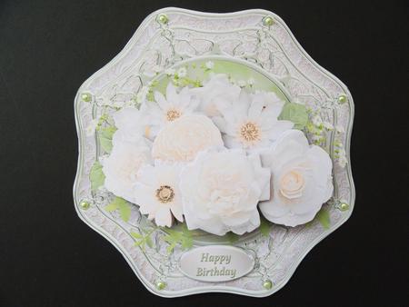 Cream Posy Wavy Octagon Card Mini Kit by Valerie Spowart