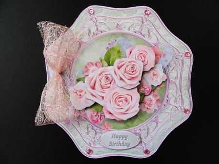 Pink Posy Wavy Octagon Card Mini Kit by Valerie Spowart