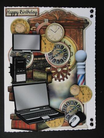 Electronics O'clock Male Card Topper by Valerie Spowart