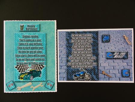 Three Car and Bike Verse Toppers by Valerie Spowart