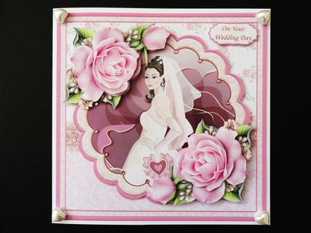 Stylish Bride & Roses Wedding 8x8 Mini Kit & Decoupage by Valerie Spowart