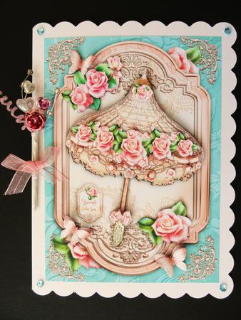 Beautiful Vintage Soft Lace Umbrella with Roses by Valerie Spowart