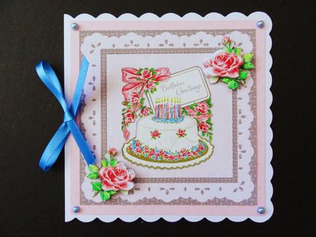 Vintage Birthday Cake & Roses Topper by Valerie Spowart