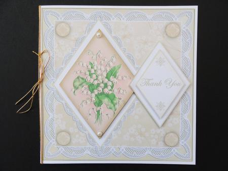 Lily of Valley Thank You 7in Double Diamond Topper by Valerie Spowart