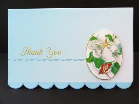 Thank You Soft Pink and Blue Quick Card by Valerie Spowart