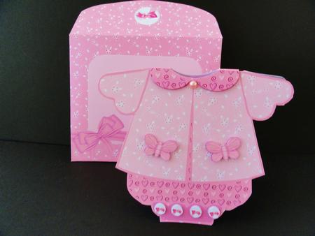 Pink Butterfly Romper Suit Card Kit by Valerie Spowart