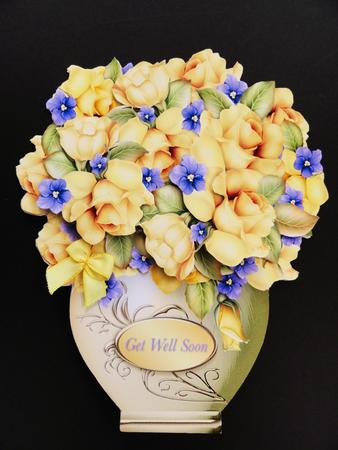 Vase of Yellow Roses Card Mini Kit by Valerie Spowart