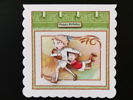 Great Tackle Rugby 8x8 Mini Kit Decoupage & Ages by Valerie Spowart