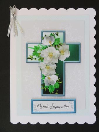 Flowers in Cross Easter or Sympathy Card by Valerie Spowart