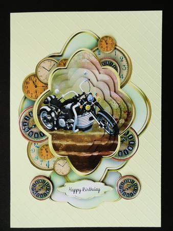 Motorbike Time Male Card by Valerie Spowart
