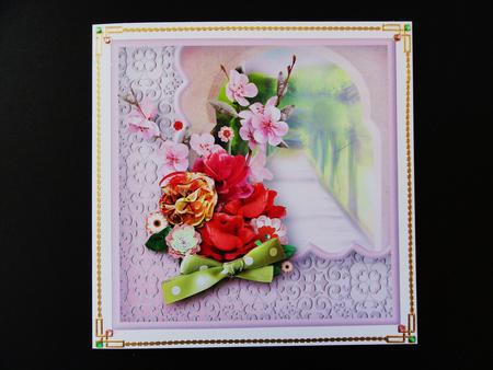Silk Bouquet Card Front by Valerie Spowart