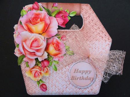Rose Cascade Basket Tote Card Mini Kit by Valerie Spowart