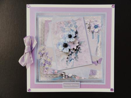 Blue Poppies Card with Decoupage by Valerie Spowart