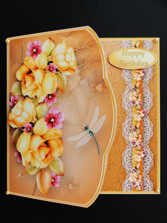 Golden Roses Shaped Edge Card Mini Kit by Valerie Spowart