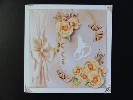 Anniversary Rose Card Topper with Decoupage by Valerie Spowart