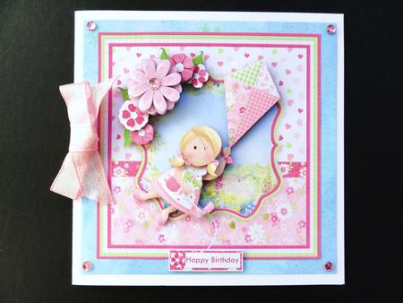 Up Up and Away 8x8 Birthday Girl Mini Kit & Decoupage by Valerie Spowart
