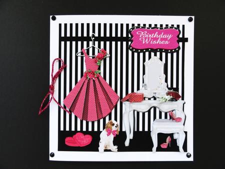 Stripes and Polka Dots Card Front by Valerie Spowart