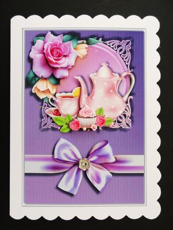 Tea and Cupcakes Card Front by Valerie Spowart