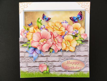 Garden Wall with Summer Blooms Popout Card Mini Kit by Valerie Spowart