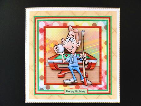 Pool Player Gone to Pot 8x8 Mini Kit & Decoupage by Valerie Spowart
