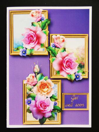 Pink & Peach Spring Roses Frame Trio by Valerie Spowart