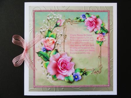 Summer Rose Card with Decoupage by Valerie Spowart