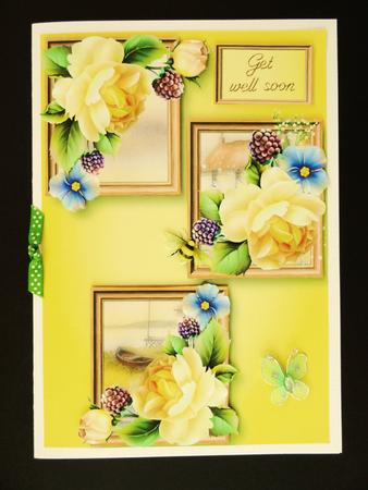 Yellow English Roses Frame Trio by Valerie Spowart
