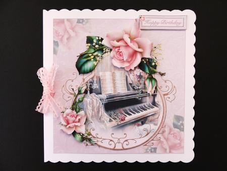 8x8 Downton Roses Choice of Musical Themed Toppers Mini Kit by Valerie Spowart