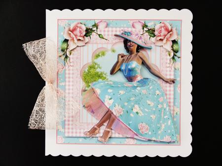 The Beautiful Vintage Dress Card Front Kit by Valerie Spowart